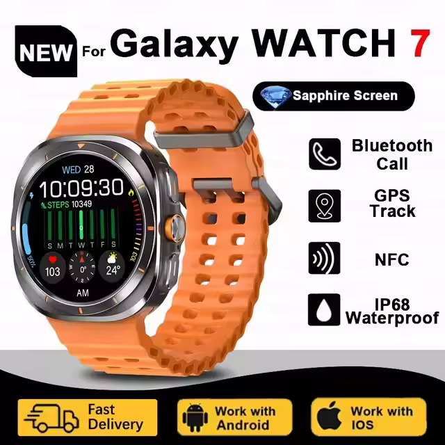 Reloj inteligente Watch 7 Ultra para hombre y mujer, pulsera deportiva con seguimiento GPS, Pantalla AMOLED de 1,43 pulgadas, 466x466, llamadas Bluetooth, NFC, regalo de Año Nuevo - 1