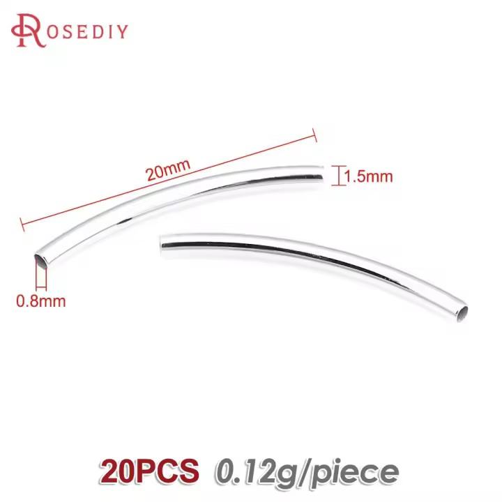 20 piezas, 25MM, 30MM, 35MM, 18K, Color dorado, latón, pulseras arqueadas lisas, tubo, suministros para fabricación de joyas, accesorios Diy - 1