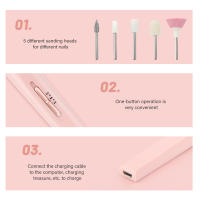 Amoladora eléctrica para uñas, máquina pulidora de uñas con luz 5 en 1, Mini bolígrafo eléctrico portátil para manicura, herramientas para quitar Gel - details 9