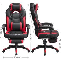 Silla de Oficina con reposapiés telescópico - Reposacabezas Ajustable - Soporte Lumbar - Carga máxima 150 kg - Negro - details 20