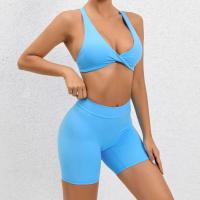 Conjunto de pantalones cortos cruzados sin espalda para mujer, ropa deportiva de 2 piezas, ropa de entrenamiento PIESS, ropa deportiva - details 8