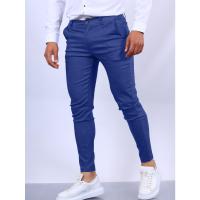 Pantalones formales informales con textura de Color sólido para hombres, ajuste Delgado, cónico, cuatro estaciones, Popular, nuevo - details 7