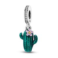 LAZA-Colgante de Cactus para mujer, cuentas de plata de ley 925, compatible con pulseras originales, collares, joyería - details 0