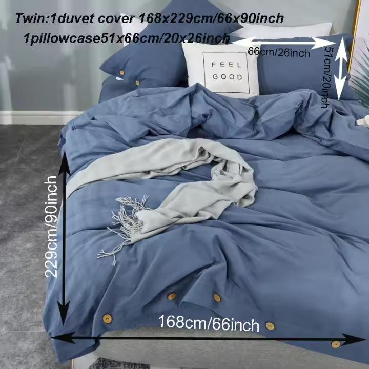 Juego de Funda de Edredón de 2/3 Piezas Cierre de Botón Ropa de Cama - 1