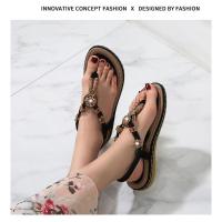 Sandalias de Tacón Alto de Verano 2025 Estilo Bohemio Chic de Madera Tejida Talla Grande - details 19