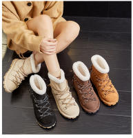 Botas de nieve de cuero nuevas botas cortas con correa térmica de terciopelo - details 17
