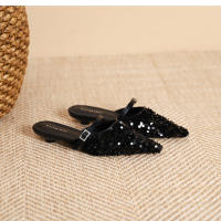 Zapatos planos de lentejuelas plateadas con punta puntiaguda Xiaoxiangfeng - details 20