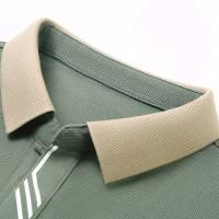 Polo de manga corta de moda de color sólido para hombre, top cómodo informal de verano para negocios - details 15