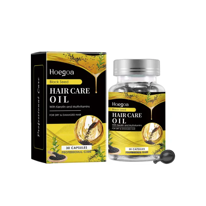 La cápsula para el cuidado del cabello con aceite de sésamo negro nutre, suaviza, repara la sequedad, el encrespamiento y suaviza el aceite esencial para el cuidado del cabello - 1