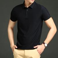 Camisetas Polo de Sedoso Hielo para Hombres Color Sólido, Manga Corta, Moda Casual para Primavera/Verano - details 4