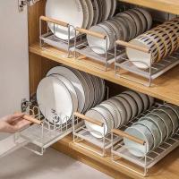 Estante para platos de estilo japonés, vajilla con mango de madera, escurridor, cesta de almacenamiento de cocina de hierro portátil, cuenco y palillos - details 6
