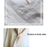 Delantal de lino y algodón estilo cruzado para mujer para el hogar, panadería, floristería - details 4