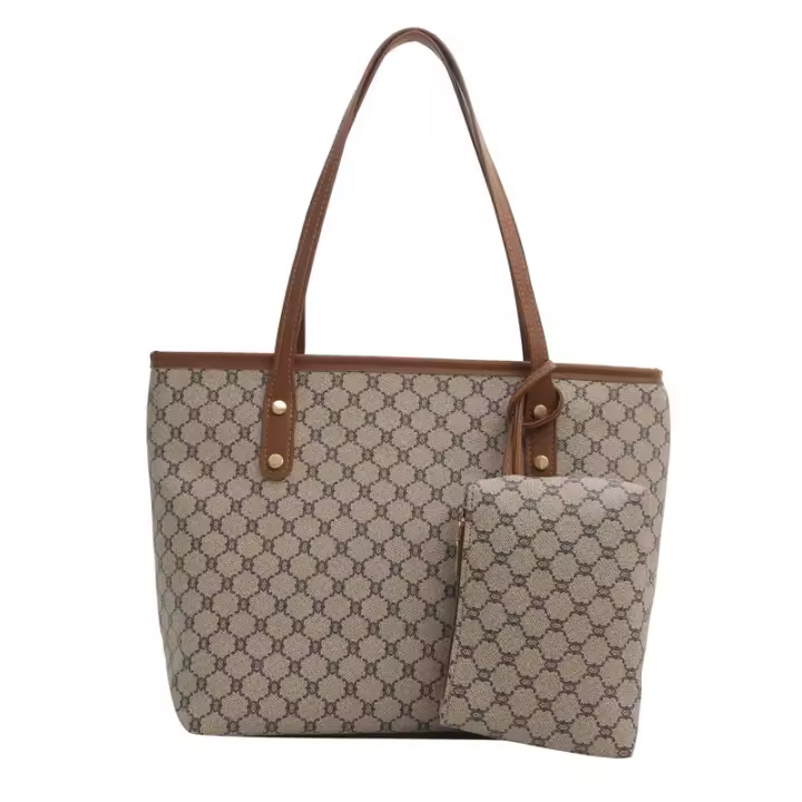 Bolso de mano con cremallera y estampado integral a la moda para mujer, bolso de hombro informal de gran capacidad para desplazamientos y viajes, bolso de viaje diario versátil y de alta calidad - 1