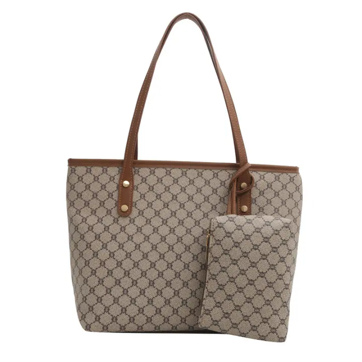 Bolso de mano con cremallera y estampado integral a la moda para mujer, bolso de hombro informal de gran capacidad para desplazamientos y viajes, bolso de viaje diario versátil y de alta calidad - 1