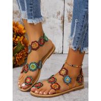 Sandalias de moda con flores de imitación bordadas - details 6