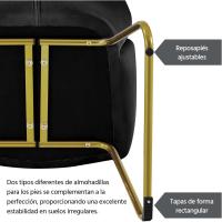 Terciopelo Sillon para Dormitorio Silla para Comedor Cocina Pata Metal Silla Sala de Estar Rosa Claro - details 14