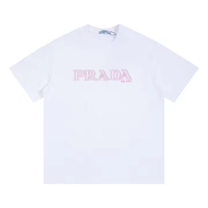 Las mejores camisas casuales básicas de moda de verano, camisetas holgadas de algodón puro para hombres y nuevas camisas de manga corta para parejas con estampados de logotipos en la parte delantera. - 1