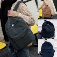 Mochila de Corduroy para Mujer Tendencia en Bolsos de Viaje y Escuela Color Sólido - details 7