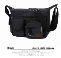 Bolso cruzado para hombre, lona Vintage, correas ajustables, múltiples bolsillos con cremallera, duradero, para senderismo al aire libre - details 13