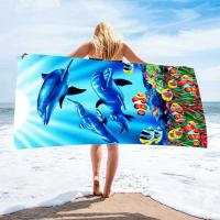 Toalla de playa de microfibra, Toalla de baño absorbente, protector solar grande de secado rápido para adultos, viajes, piscina, patrón de flamenco Datura - details 9