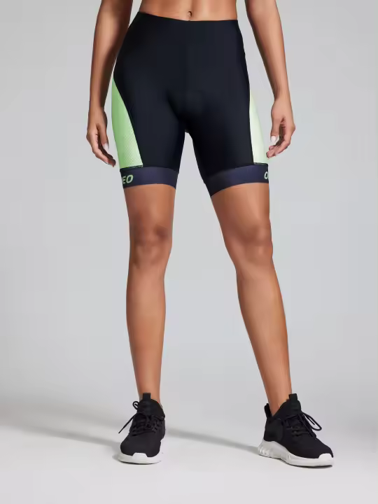 Pantalones cortos de ciclismo con costuras de dos tonos, alta elasticidad y transpirabilidad, pantalones cortos deportivos al aire libre, ropa deportiva para mujeres - 1