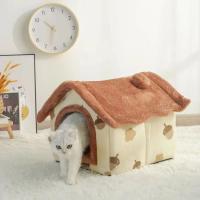 Cama suave para gato y perro, casa de invierno para dormir profundamente, cojín extraíble, tienda cerrada para mascotas, suministros para cachorros - details 3