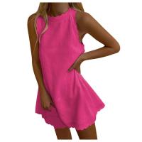 2025 Mini vestido informal sin mangas con estampado elegante para mujer, novedad de verano grande - details 6