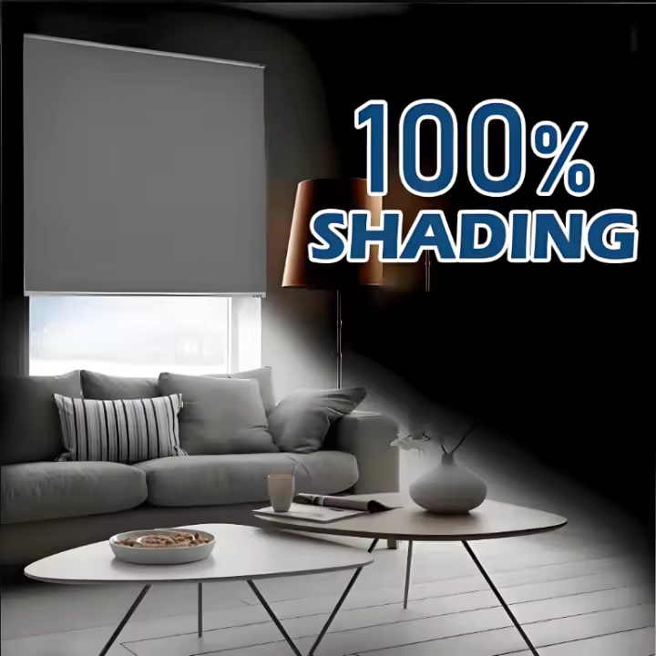 100% Blackout Blinds Curtains Window Roller Shade Blinds Waterproof Fabric Thermal Insulated Sun Protection Sunshade - 1