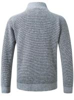 Chaqueta de otoño e invierno ajustada con cuello levantado y cremallera para hombre, chaqueta gruesa y cálida de color sólido, suéter para hombre - details 8