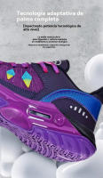Nuevos zapatos de baloncesto transpirables finos de malla de verano, zapatillas informales ligeras con absorción de impacto y suela suave - details 7
