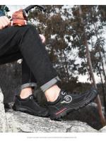 Zapatos de senderismo de cuero genuino para hombre, zapatillas de escalada anticolisión para acampar al aire libre, con cordones, Trekking - details 12
