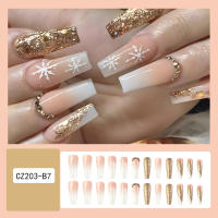 Uñas largas navideñas con diamantes de imitación, encantadoras, cómodas de llevar, manicura, uso diario y fiestas - details 5