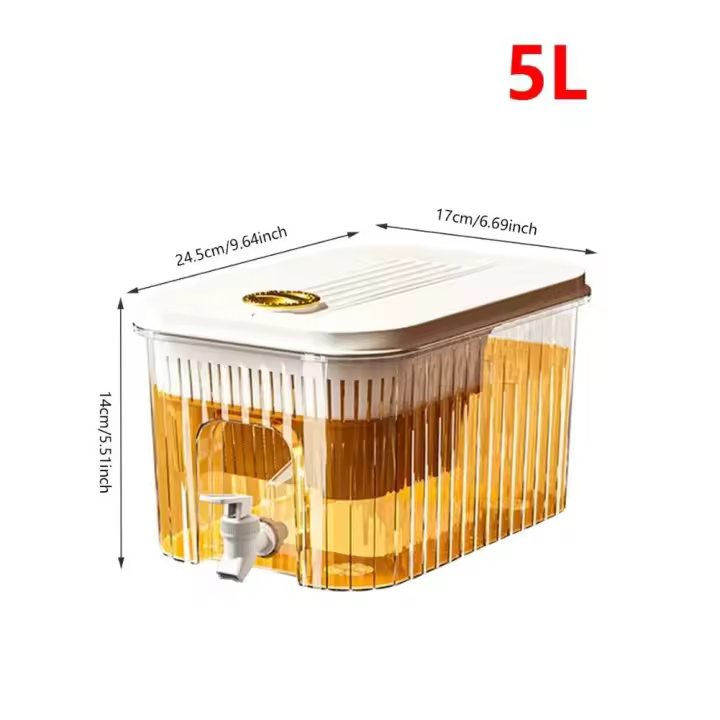 Jarra de Agua de 5L, Jarra de Jugo portátil grande para Bebidas, hervir frío con Grifo para vacaciones y Uso Diario - 1