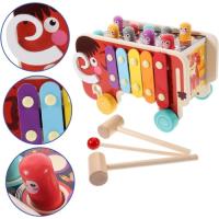 Juego de bloques de martillo de madera para niños, juguete de golpeo, juguete cognitivo, regalos de cumpleaños, 1 Juego - details 1