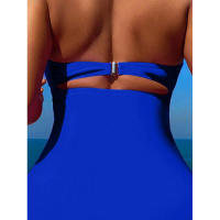 Nuevo traje de baño para mujer, traje de baño de una pieza de cintura alta de Color sólido, Bikini - details 21