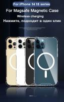 Funda Magsafe de carga inalámbrica magnética de lujo para iPhone 16 15 14 13 12 11 Pro Max Plus cubierta de parachoques transparente a prueba de golpes ﻿ - details 2