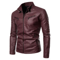 Nuevos hombres Stand Collar Tops Otoño Invierno moda Casual versátil chaqueta de cuero al aire libre suelta simplicidad comodidad abrigo sólido hombres - details 2