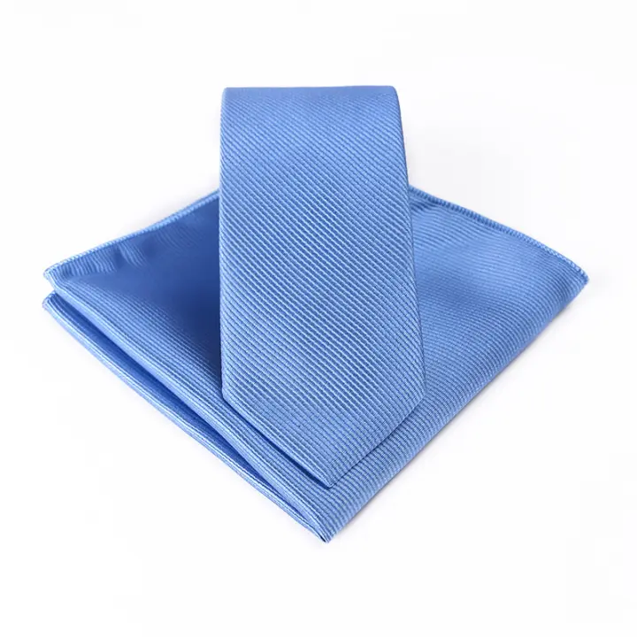 Conjunto de corbata de poliéster tejido para hombre, camisa suave ajustable, corbata de negocios, bolsillo roscado, accesorios de traje - 1