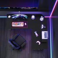 Mesa de Juego en Forma de L 130x130cm Soporte para Monitor Soporte para Auriculares - details 65