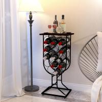 Estante de Vino Independiente Soporte de Estilo Rústico para 14 Botellas Decorativo y Apilable - details 2