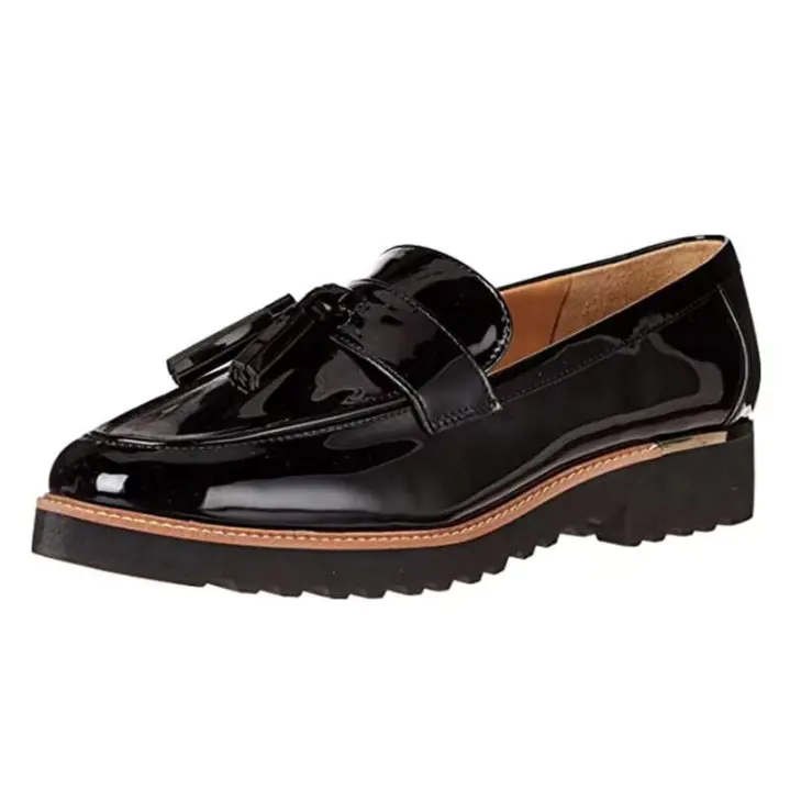 2023 zapatos de piel de vaca, zapatos casuales de cuero genuino para mujer - 1