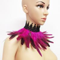 Accesorios de Cosplay victorianos de lujo, gargantilla de plumas, Collar de encaje, envoltura para el cuello, disfraz de fiesta Punk - details 5