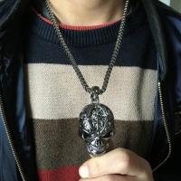 Collar de calavera malvada Retro de Hip Hop, Collar con colgante de calavera de Metal, cadena de calavera gótica, joyería de estilo Punk para hombres y mujeres - details 5