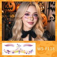 Tatuaje facial desechable para Halloween, pegatinas temporales impermeables de larga acción para mejillas, pegatinas transparentes de cara de murciélago aterrador para niños - details 8