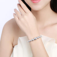 -pulsera de plata de ley 925 para mujer, cuentas de Buda, tamaño degradado, joyería de compromiso, regalo de boda - details 1