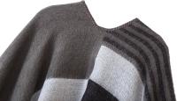 Chal Retro para mujer, capa de Poncho abierta frontal, Cárdigan para otoño e invierno, manta cálida y versátil, capa gruesa de punto de doble cara - details 5