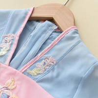 77067 Falda de estilo occidental chino de gasa de verano para niños vestido de niña Hanfu - details 2