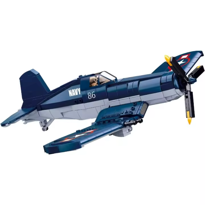Juego de bloques de construcción de Corsair para niños y niñas, juguete educativo de aprendizaje, WWII, voght F4U - 1