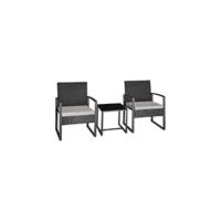 Conjunto de Jardín Exterior de Ratán Muebles para 4 Personas Terraza con Mesa de Vidrio - details 5