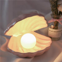 Ins-Lámpara de noche de concha de cerámica con perla, Streamer, luz de sirena, concha de hadas, decoración del hogar, regalo de Navidad - details 24